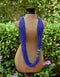 Blue Pottery Three Bead Side Necklace In Blue